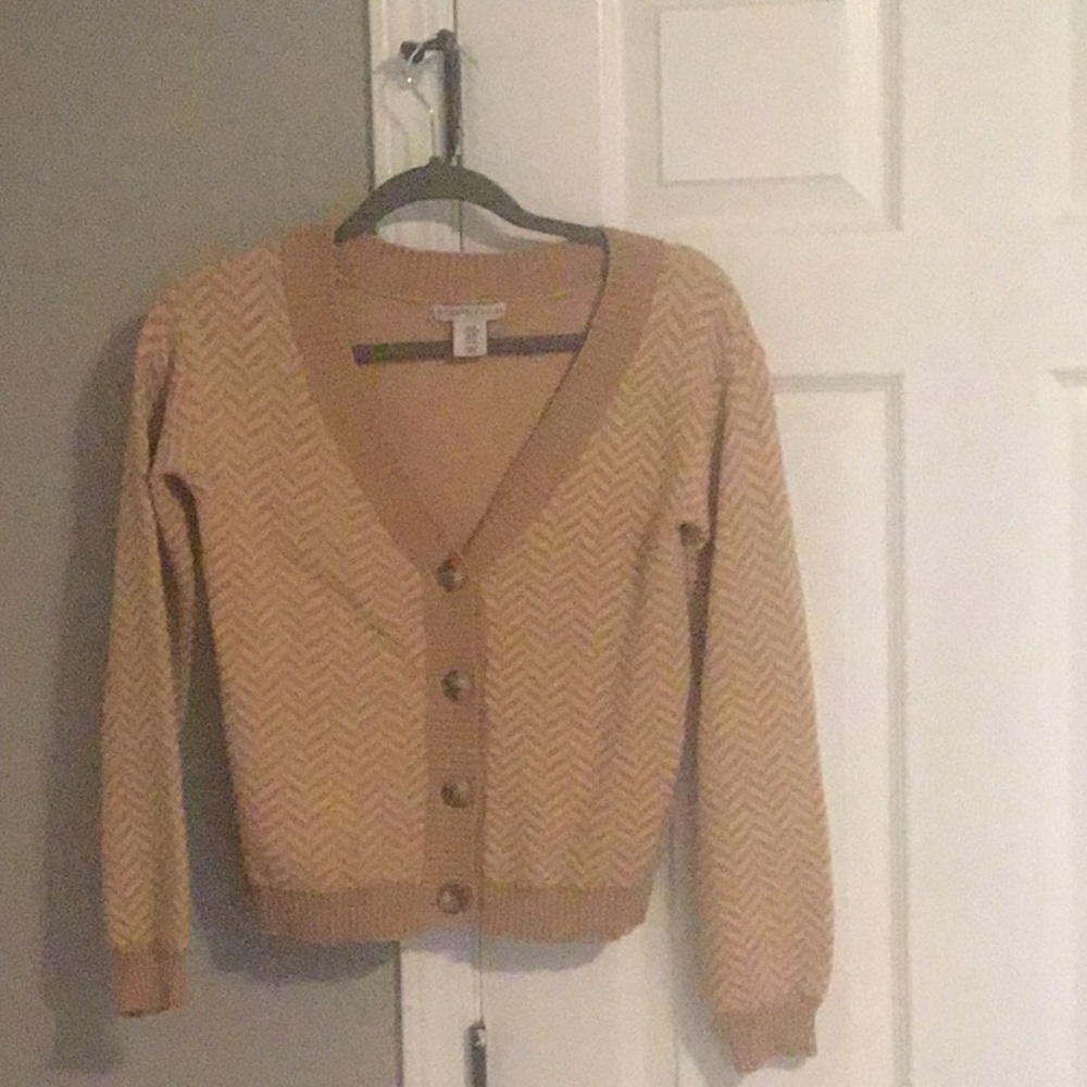 V neck cardigan sweater